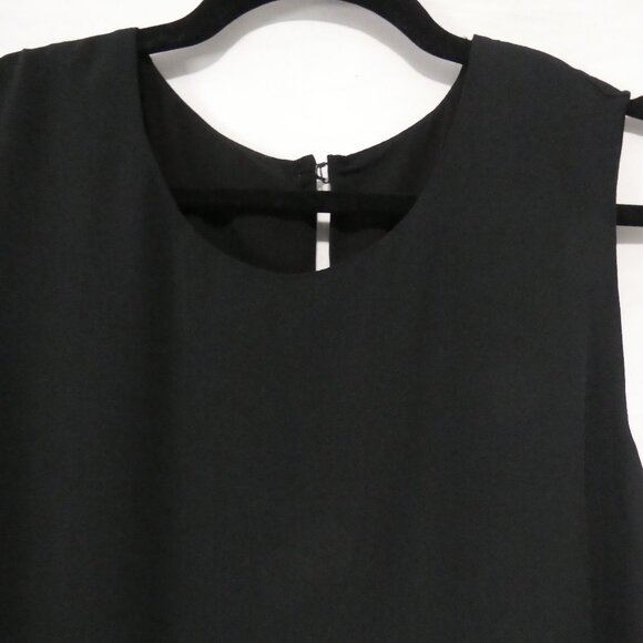 RACHEL - Rachel Roy | 2X | Classic Black Sleeveless Lined Sheer Blouse - Picture 4 of 12